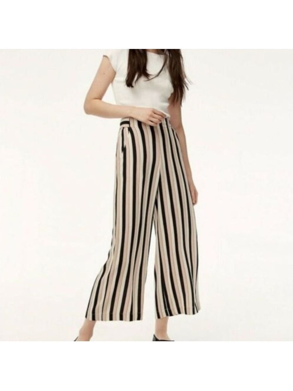 Aritzia Wilfred Faun Wide Leg Crop Pant Sz Small